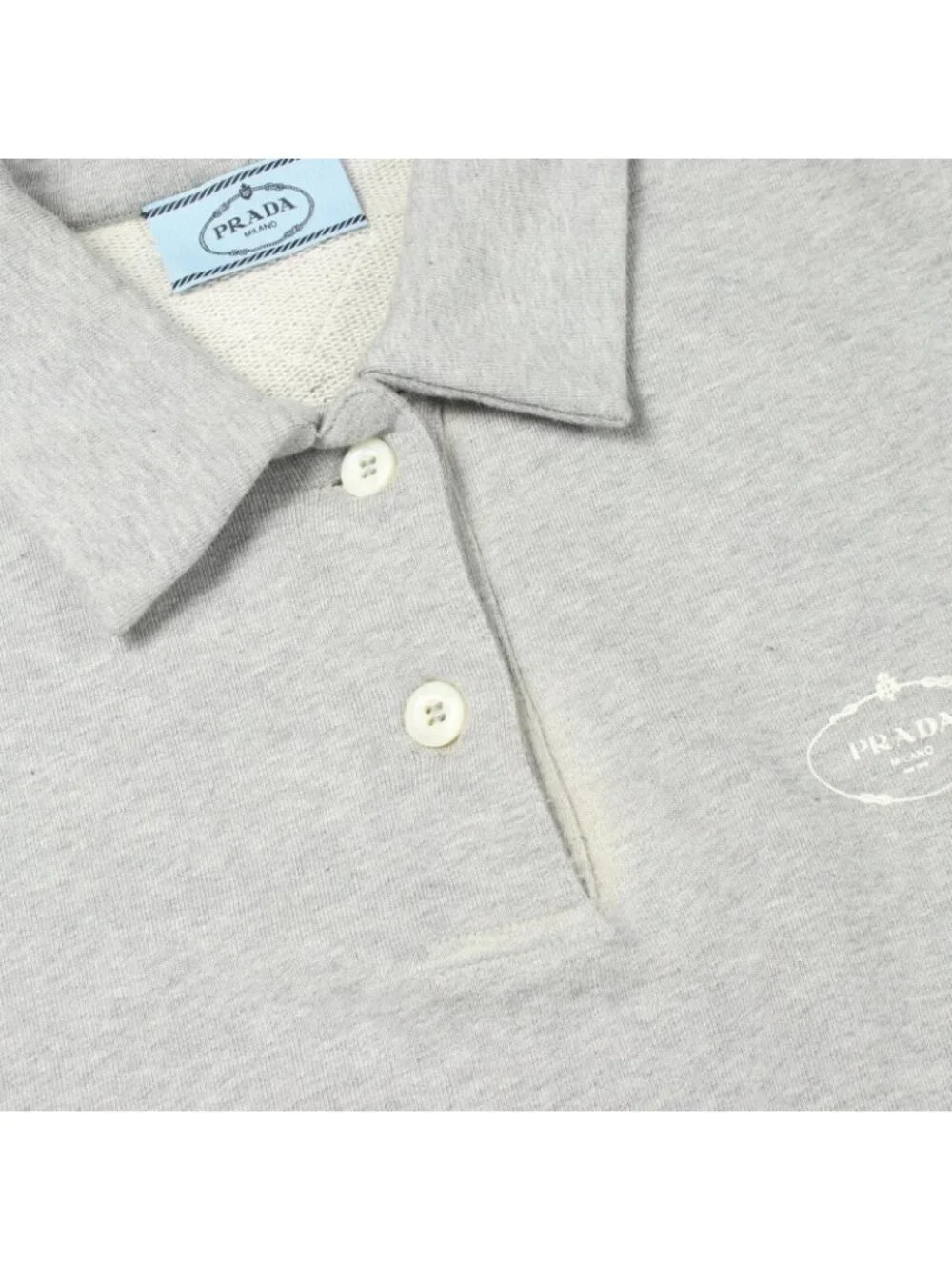 Prada Polo Shirt Cotton Fleece Press Vintage Wash Sweat